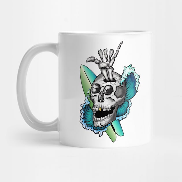 Surfs Up Skull by Gringoface